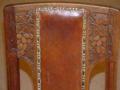 L on Jallot Leon Jallot dining table and six chairs