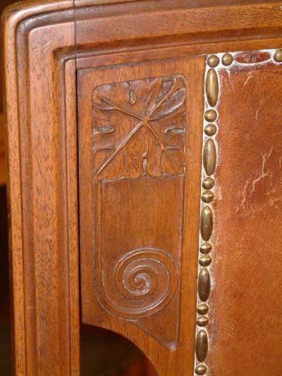 L on Jallot Leon Jallot dining table and six chairs