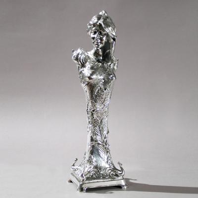 L opold Savine French Art Nouveau Bronze Sculpture by Savine