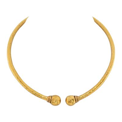 LALAOUNIS 18K YELLOW GOLD TEXTURED COLLAR TORQUE NECKLACE