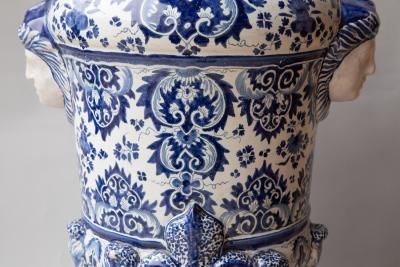 LARGE 18TH CENTURY FAIENCE WATER FOUNTAIN IN COBALT BLUE