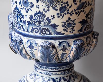 LARGE 18TH CENTURY FAIENCE WATER FOUNTAIN IN COBALT BLUE