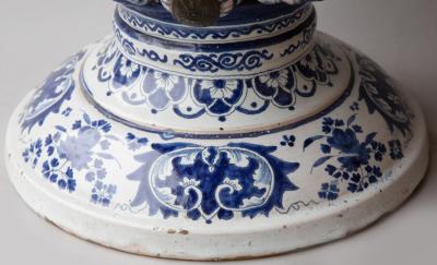 LARGE 18TH CENTURY FAIENCE WATER FOUNTAIN IN COBALT BLUE