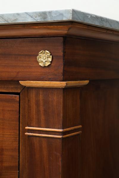 LARGE EMPIRE MAHOGANY COMMODE WITH BLEU TURQUIN MARBLE