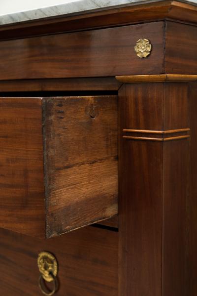 LARGE EMPIRE MAHOGANY COMMODE WITH BLEU TURQUIN MARBLE