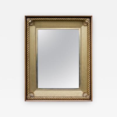 LARGE ENGLISH GILTWOOD RECTANGULAR MIRROR FEATURING A ROPE TWIST