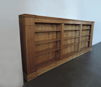 LARGE FRENCH NEOCLASSICAL PINE BOOKCASE