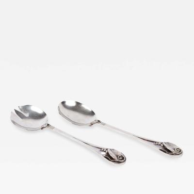 LARGE GEORG JENSEN SALAD SET SERVERS By LaPAGLIA