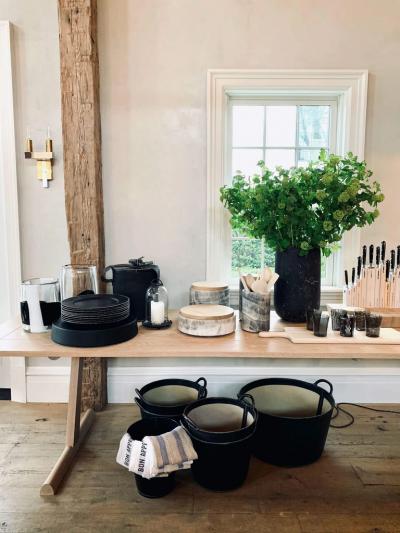 LARGE LEATHER BASKET