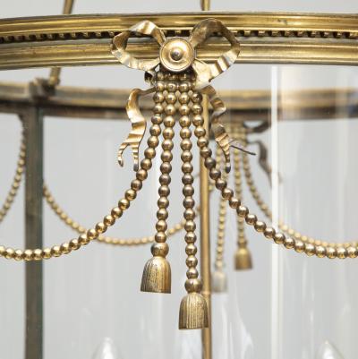 LARGE LOUIS XVI STYLE GILT BRONZE LANTERN