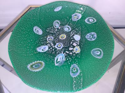 LARGE MODERN MILLEFIORI CANES MURANO GLASS CHARGER