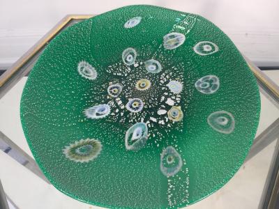 LARGE MODERN MILLEFIORI CANES MURANO GLASS CHARGER