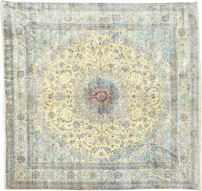 LARGE PERSIAN NAIN 100 SILK SQUARE RUG 20 X 20