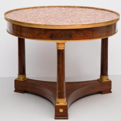 LARGE RESTAURATION PERIOD GILT BRONZE MOUNTED MAHOGANY GU RIDON CIRCA 1825