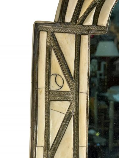 LARGE SCALE MORROCAN BONE METAL ARTISAN MIRROR