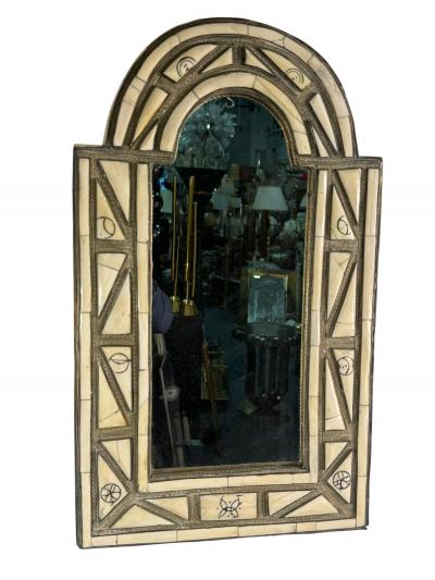 LARGE SCALE MORROCAN BONE METAL ARTISAN MIRROR