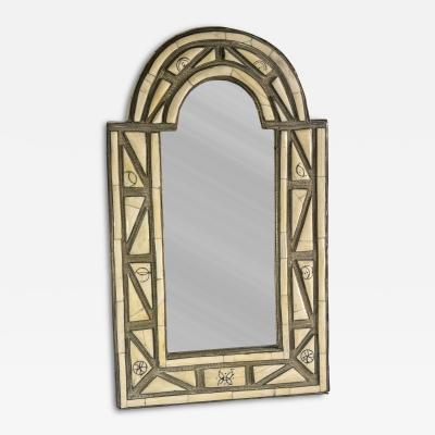 LARGE SCALE MORROCAN BONE METAL ARTISAN MIRROR