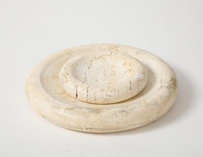 LARGE TRAVERTINE SHALLOW BOWL