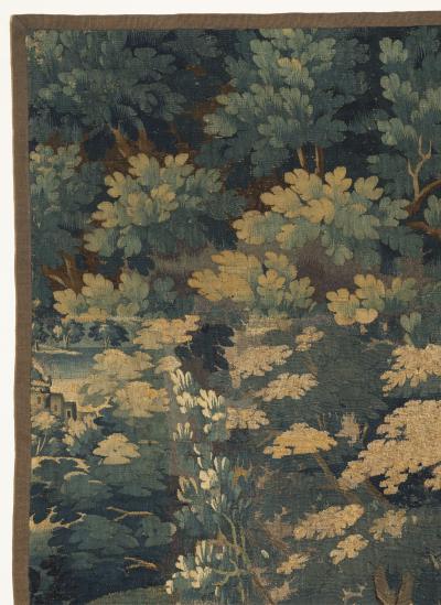 LATE 17TH CENTURY AUBUSSON VERDURE TAPESTRY FRAGMENT