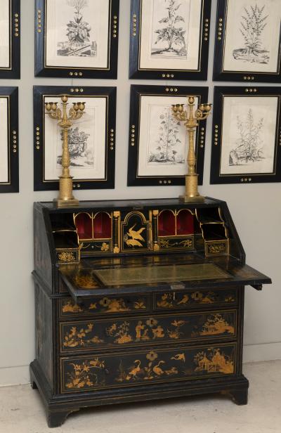 LATE 18TH CENTURY JAPANNED CHINOISERIE FALL FRONT BUREAU