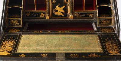 LATE 18TH CENTURY JAPANNED CHINOISERIE FALL FRONT BUREAU