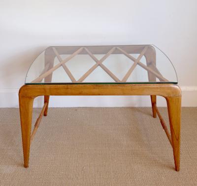 LATTICE TOP LOW TABLE WITH GLASS