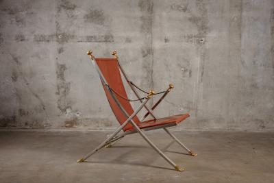 LEATHER CAMPAIGN CHAIR