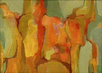 LILLIAM MANNEY ABSTRACE EXPRESSIONIST MIDE CENTURY PAINTING