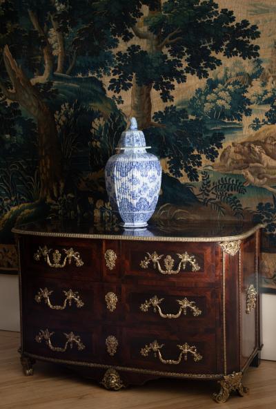 LOUIS XIV ROSEWOOD BOW FRONTED COMMODE