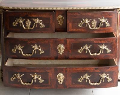 LOUIS XIV ROSEWOOD BOW FRONTED COMMODE