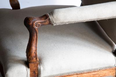LOUIS XV WALNUT FAUTEUIL