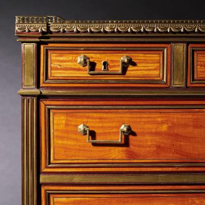 LOUIS XVI GILT BRONZE MOUNTED SATINWOOD AND AMARANTH COMMODE CLAUDE