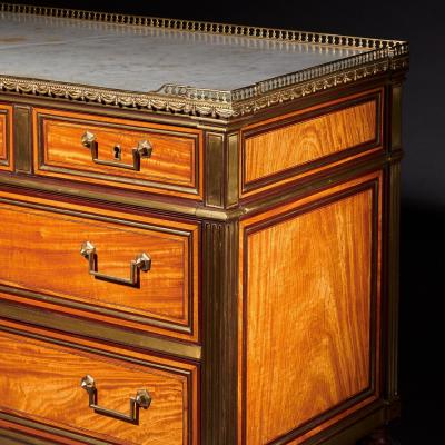 LOUIS XVI GILT BRONZE MOUNTED SATINWOOD AND AMARANTH COMMODE CLAUDE