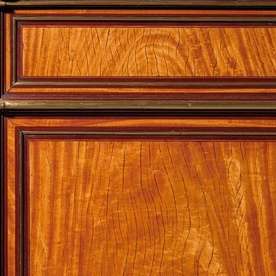 LOUIS XVI GILT BRONZE MOUNTED SATINWOOD AND AMARANTH COMMODE CLAUDE