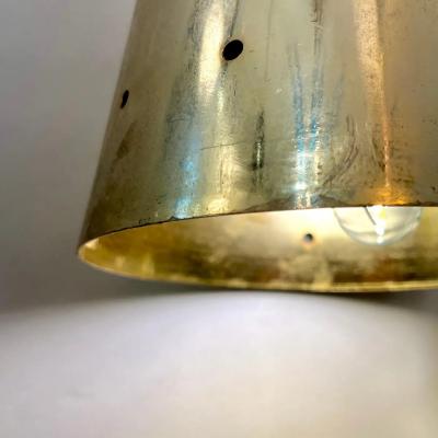 LUCI Set of 4 Italian Mid Century Black Perforated Brass Cone Pendant Lights