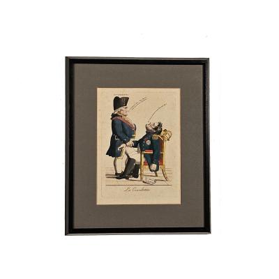 La Consultation Political Engraving France early 19th century