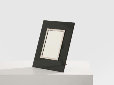 La Maison Desny La Maison Desny Art Deco nickel metal opaline glass table vanity mirror 1930s