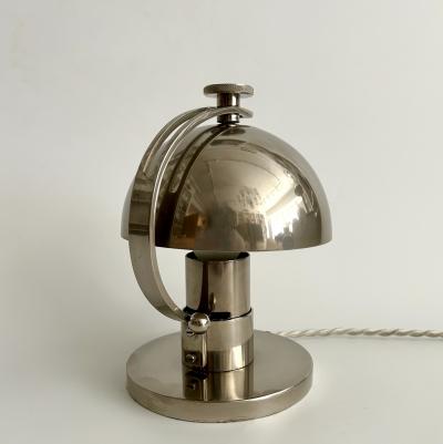 La Maison Desny Maison Desny Nickel Plated Bedside Lamp Circa 1930
