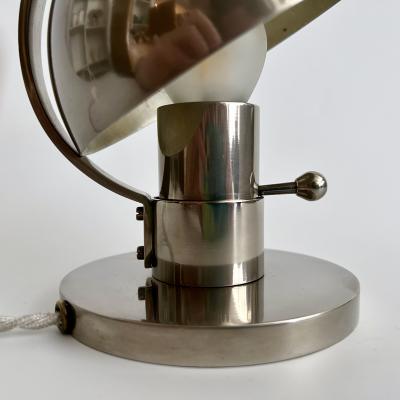 La Maison Desny Maison Desny Nickel Plated Bedside Lamp Circa 1930