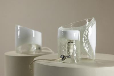 La Murrina Two Spiraled Table Lamps in Murano Glass by La Murrina Italy 1960s