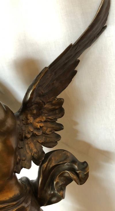 La Pensee by Emile Louis Picault Bears Foundry Mark 19th Century Bronze Statue