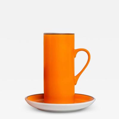 LaGardo Tack Tackett Lagardo Tackett for Schmid Orange Demitasse Cup Saucer Set