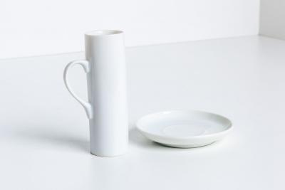 LaGardo Tack Tackett Lagardo Tackett for Schmid White Demitasse Cup Saucer Set