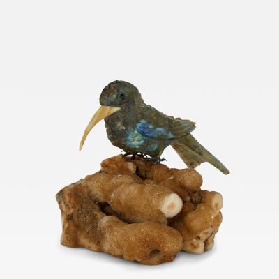 Labradorite and silver bird model
