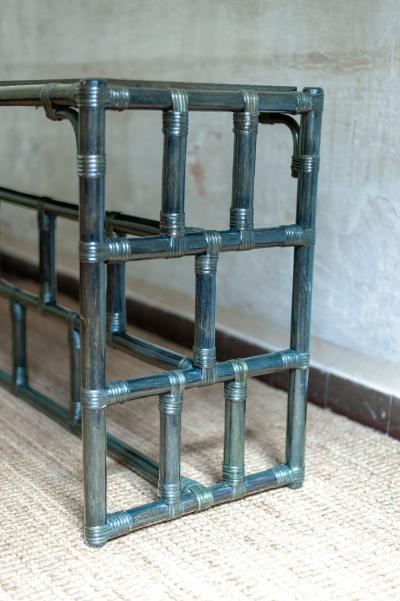 Lacquered Bamboo Console Table 1980s