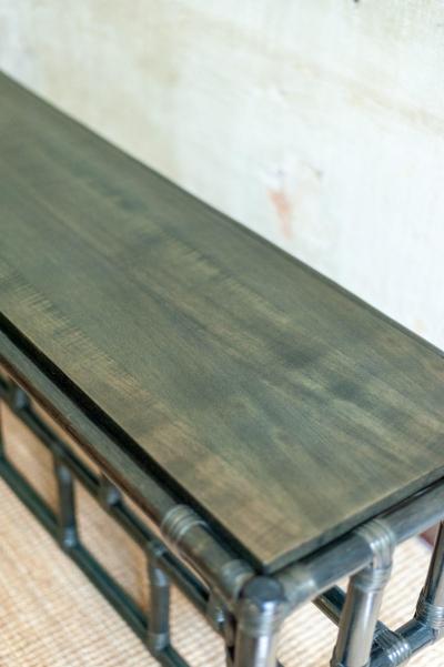 Lacquered Bamboo Console Table 1980s