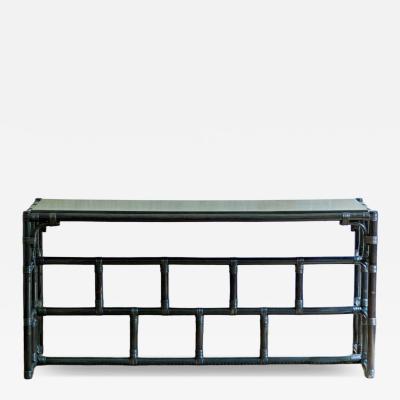 Lacquered Bamboo Console Table 1980s