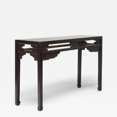 Lacquered Console Table with Scroll Spandrels