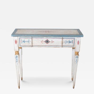 Lacquered Console or Writing Table Hand Painted Tuscany 18th Century