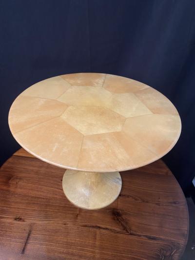 Lacquered Goatskin Pedestal Italy 1950s